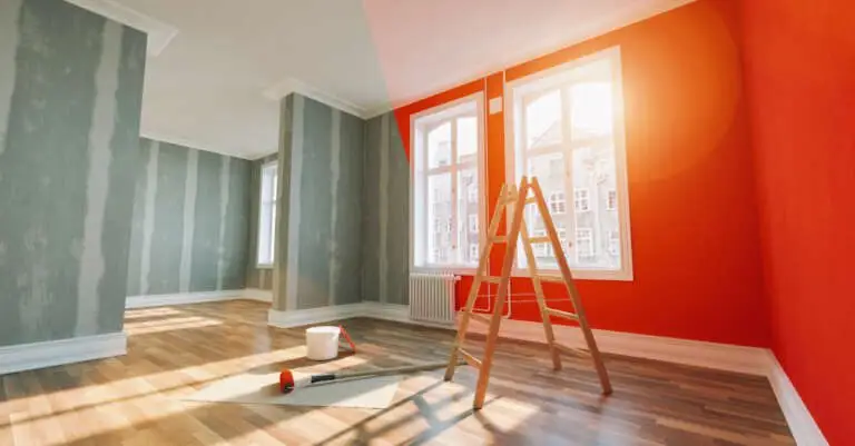 painting a room with green wall and orange wall
