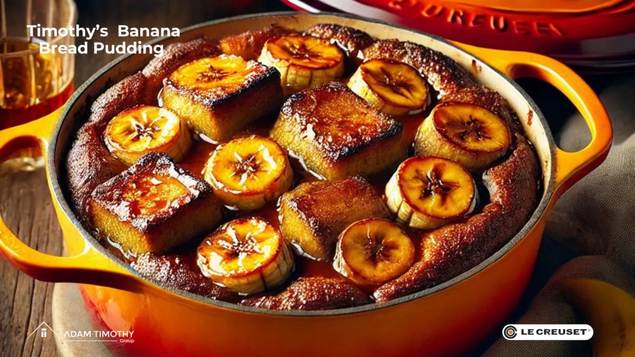 Bourbon Banana Bread Pudding