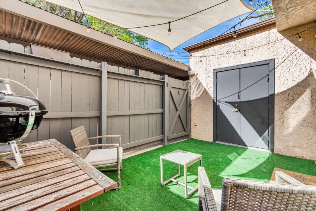 Private outdoor patio wide view