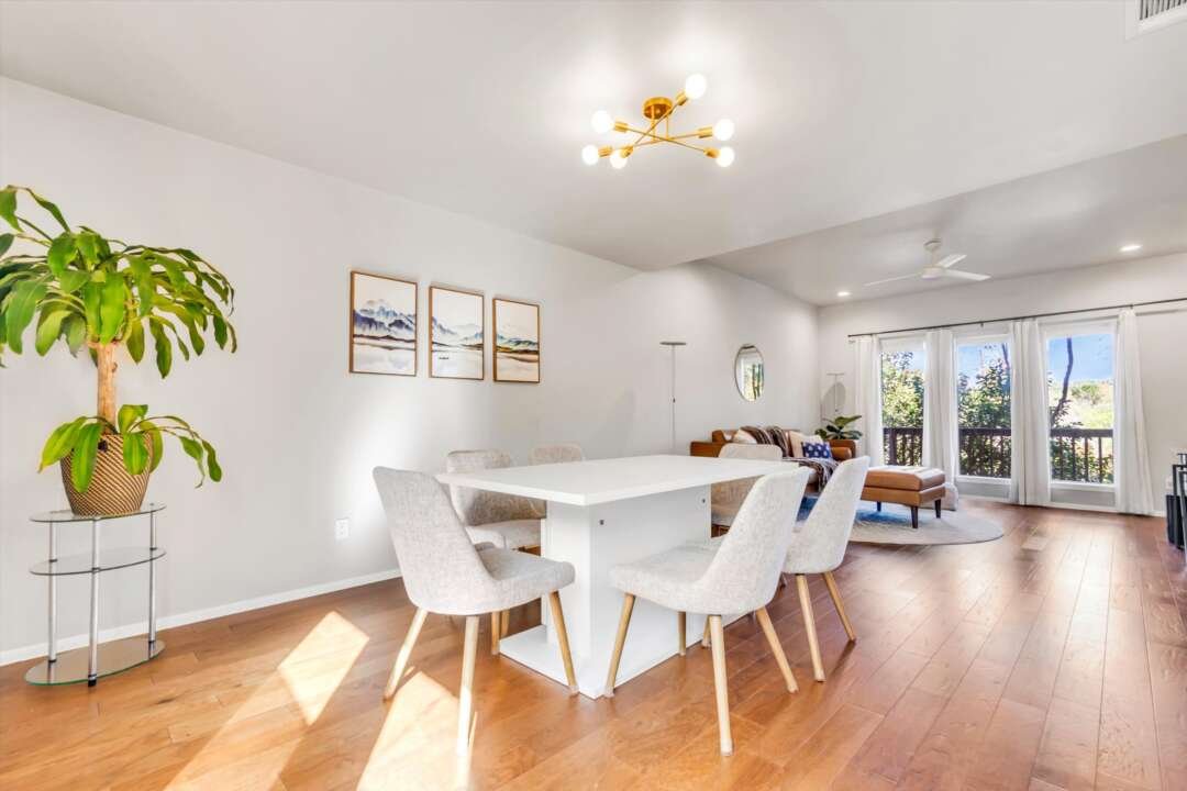 Dining room open to living area