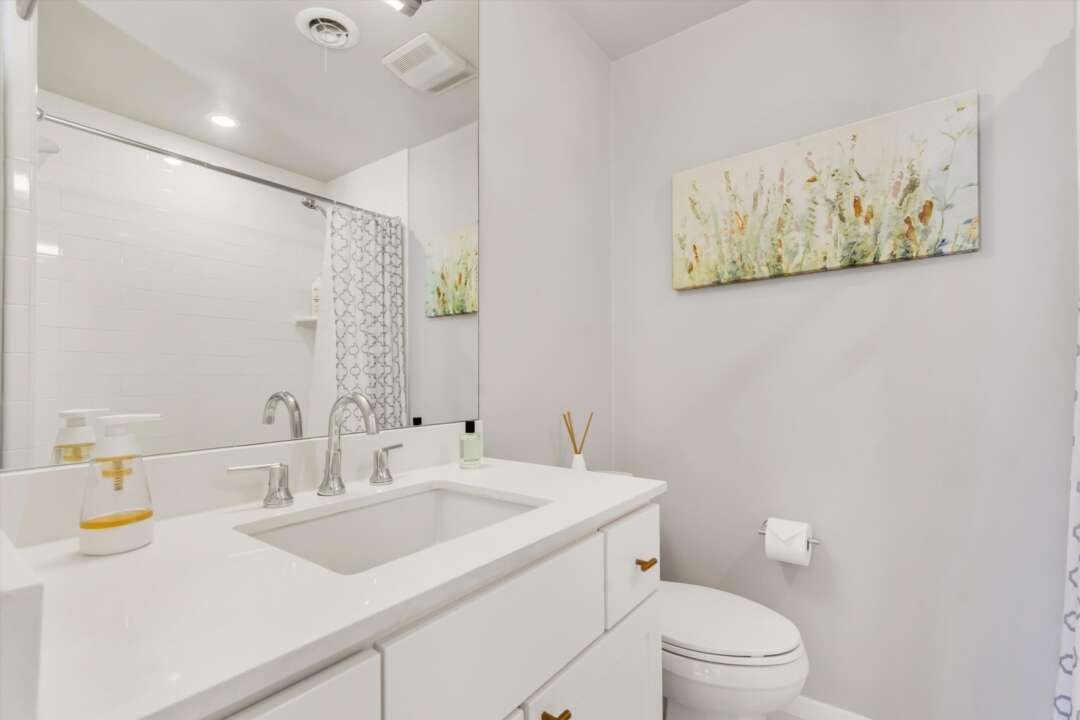 Second bathroom with quartz vanity