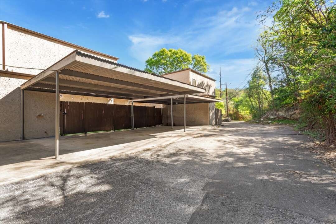 Two covered carport parking spaces