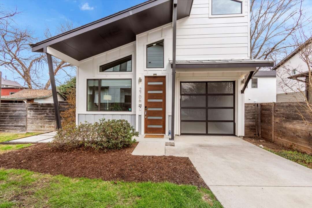 Front exterior of 2706 Zaragosa Street Unit 2 in East Austin Texas