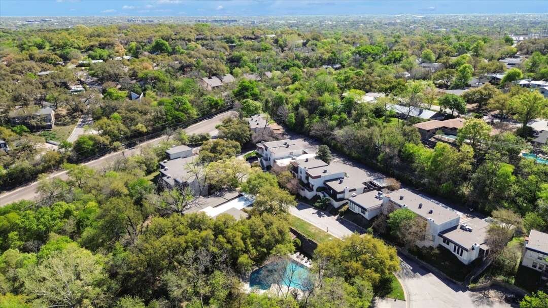Aerial view showing community pool