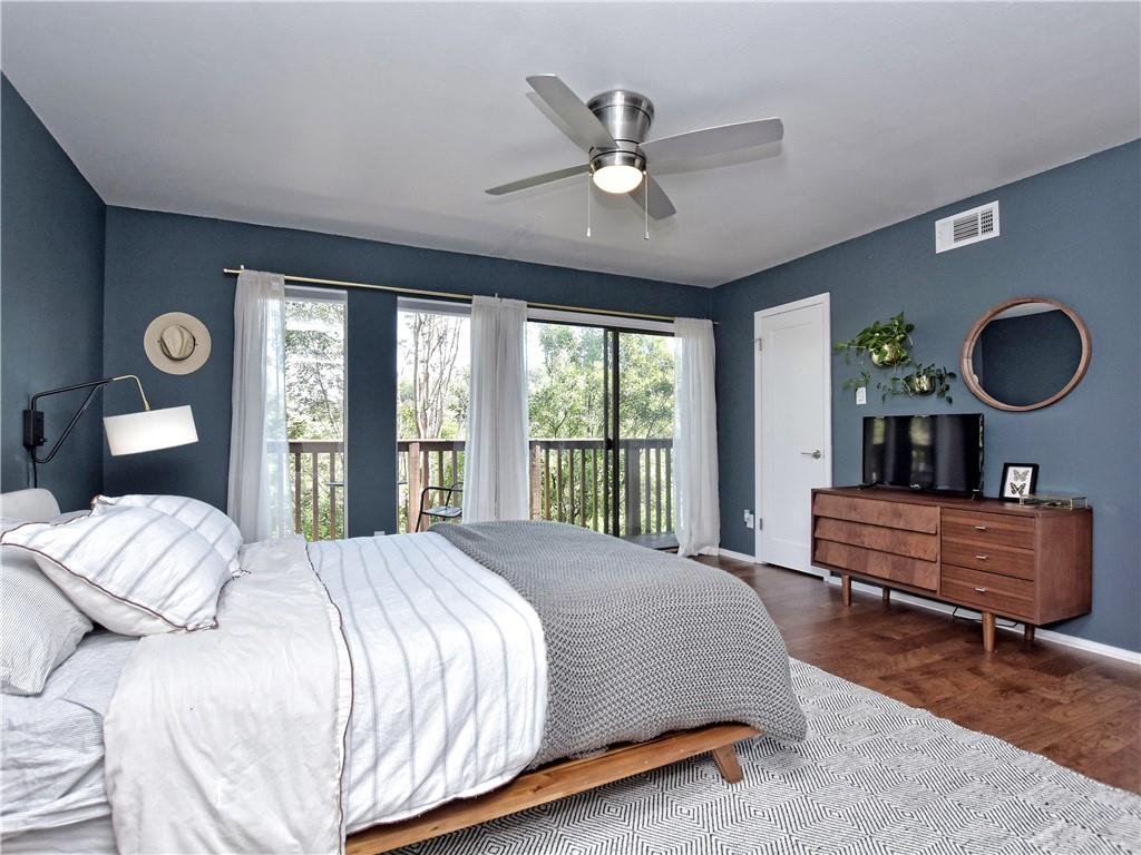 Bedroom of 3601 Las Colinas Drive Unit C in Highland Park West Austin Texas