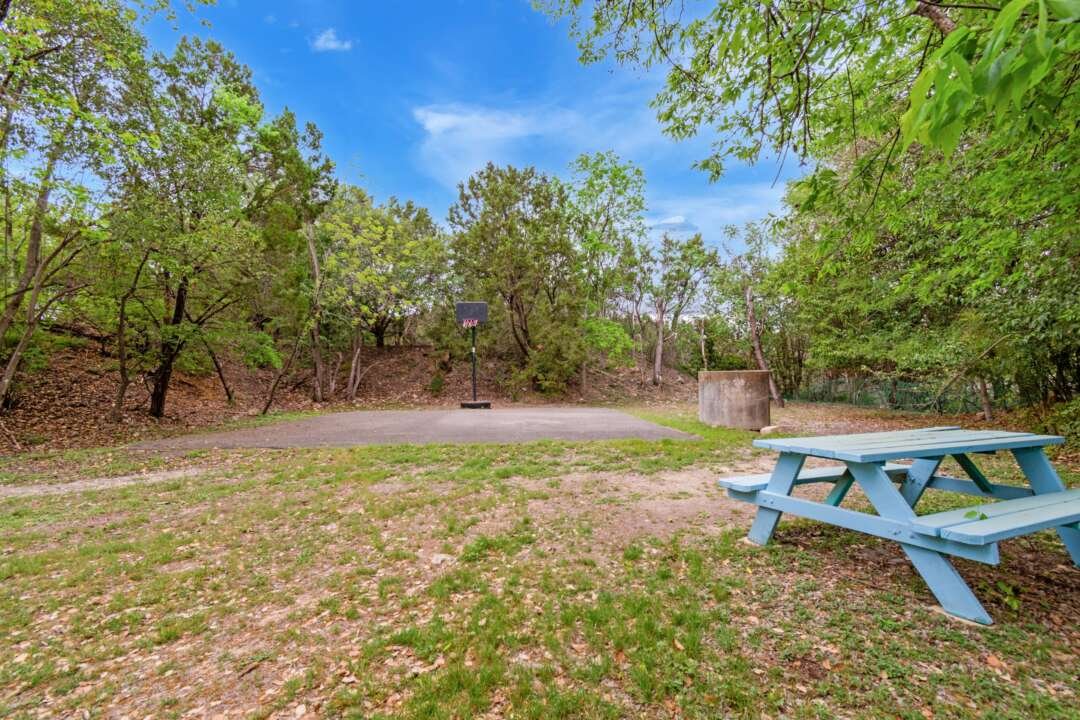 Natural landscaping and walking paths through the community