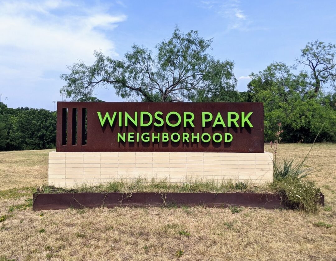 Windsor Park Austin neighborhood mid-century home and tree-lined street