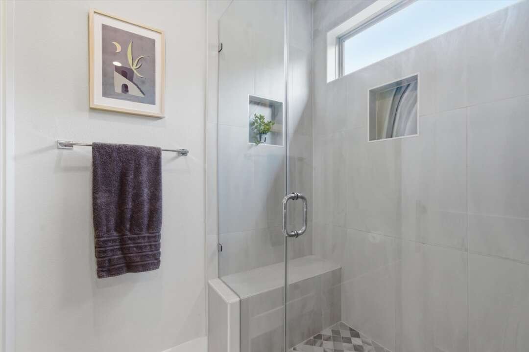 Primary bath walk-in shower detail