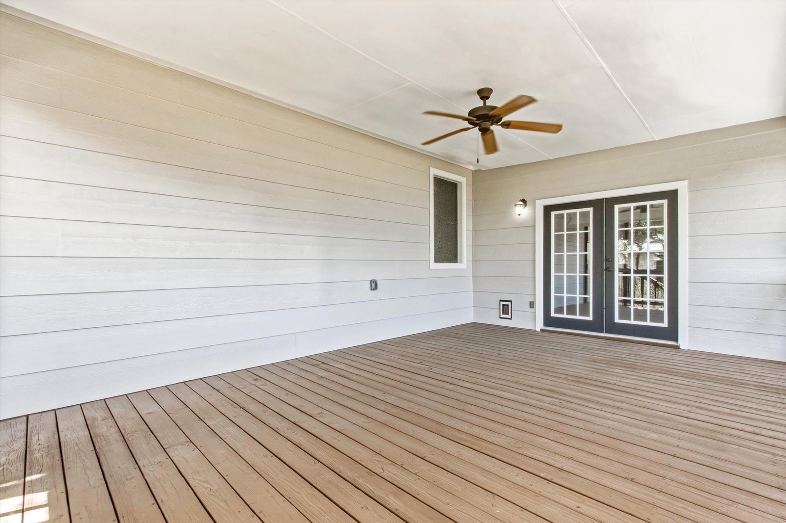 Covered deck outdoor living space