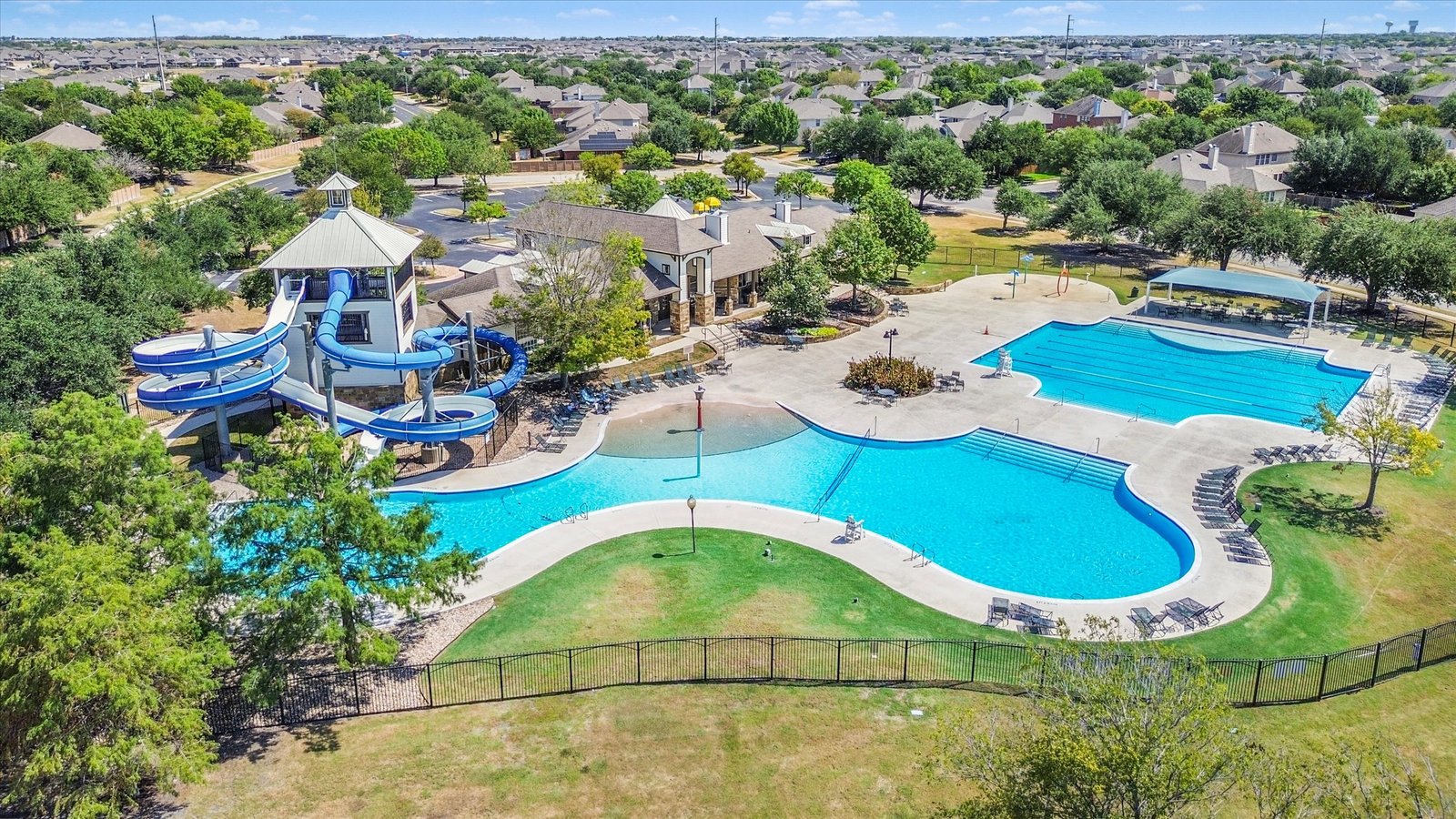 Pool & Waterslide at 13817 Glen Mark Dr