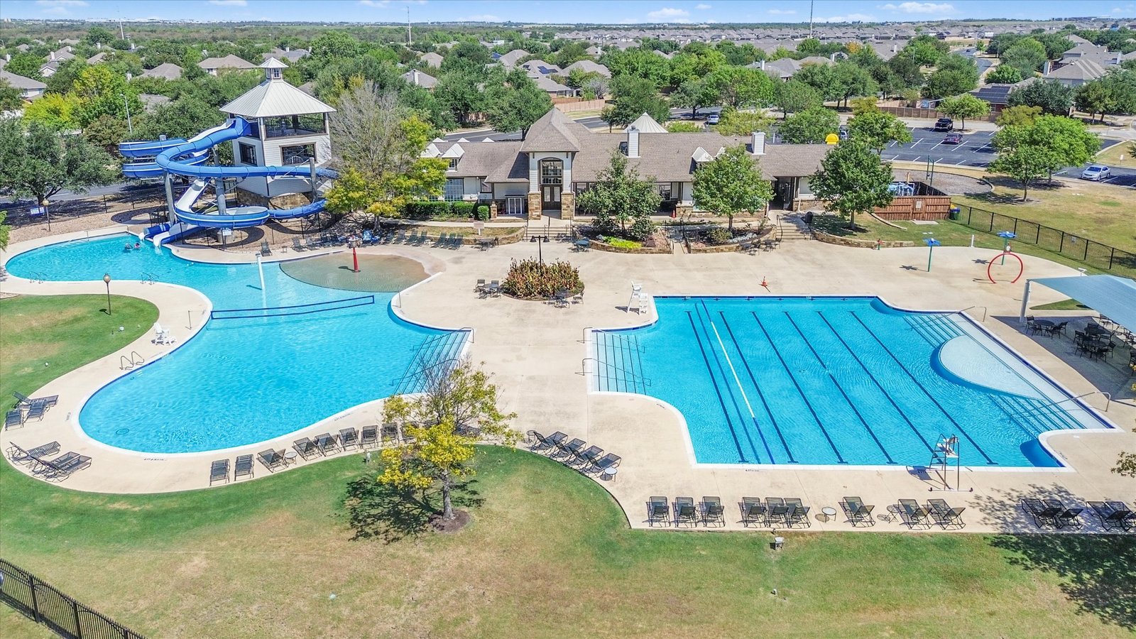 Pool & Waterslide at 13817 Glen Mark Dr